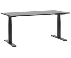 Beliani Biurko regulowane elektrycznie DESTIN II Juodas 160 cm 72 cm