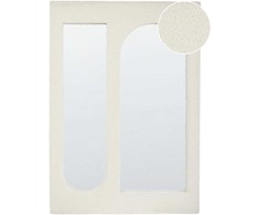 Beliani Sieninis veidrodis MARCIGNY 70 cm 100 cm Boucle, kreminės spalvos