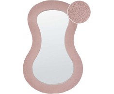Beliani Sieninis veidrodis PLANCHEZ 70 cm 112 cm Boucle rožinis