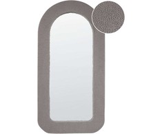 Beliani Sieninis veidrodis CERVON 60 cm 120 cm Boucle smėlio pilkos spalvos