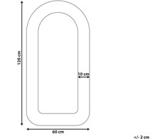 Beliani Sieninis veidrodis CERVON 60 cm 120 cm Boucle smėlio pilkos spalvos