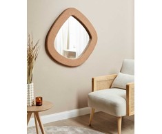 Beliani Sieninis veidrodis EPIRY 79 cm 80 cm Boucle šviesiai rudas