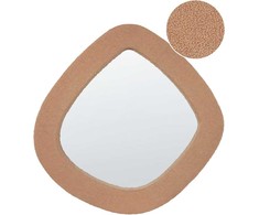 Beliani Sieninis veidrodis EPIRY 79 cm 80 cm Boucle šviesiai rudas
