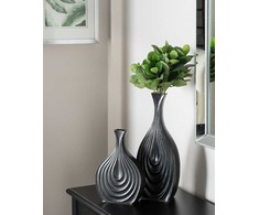 Beliani dekoratyvinė keraminė vaza 39 cm juoda THAPSUS!