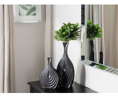 Beliani Wazon dekoracyjny ceramiczny 39 cm juoda THAPSUS!