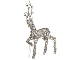 Beliani Sodo LED dekoracija HUSAVIK elnias 140 cm sidabrinė