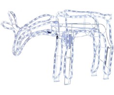 Beliani LED sodo puošmena KRISTNES Moving Deer 53 cm Baltas