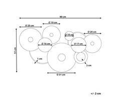 Beliani Sienų dekoracija ACTINIUM Metal 51 cm Mėlyna