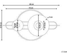 Beliani Sieninis dekoras AMARANTE 43 cm spalvotas