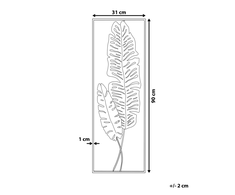 Beliani Sieninė dekoracija Liść PALLADIUM metalinė 90 cm auksinė