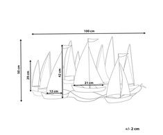 Beliani Sienų dekoracija laivas BOHRIUM metalinė 50 cm mėlyna