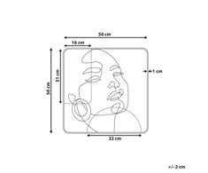 Beliani CALIFORNIUM metalinė sienų dekoracija, 50 cm, raudona