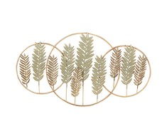 Beliani Dekoracja ścienna Liść COPERNICIUM Metal 50 cm Auksinis