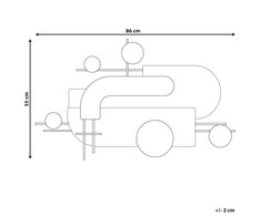 Beliani Sienų dekoracija LUTETIUM Metal 55 cm Juoda