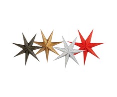 Beliani Rinkinys 4 dekoracji wiszących LED Handmade KAMET Gwiazda 60 cm Kolorowy