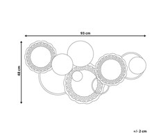 Beliani PLUTONIUM metalinė sienų dekoracija, 48 cm, spalvinga