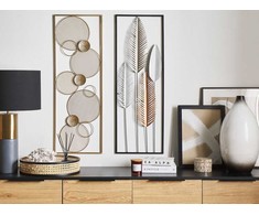 Beliani Sieninė dekoracija NIOBIUM Lapas Metalas 90 cm Sidabrinė