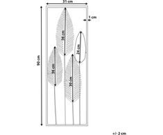Beliani Sieninė dekoracija NIOBIUM Lapas Metalas 90 cm Sidabrinė