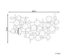 Beliani Sieninė dekoracija FLEROVIUM 45 cm metalinė auksinė