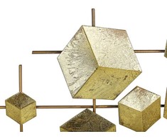 Beliani Sieninė dekoracija FLEROVIUM 45 cm metalinė auksinė