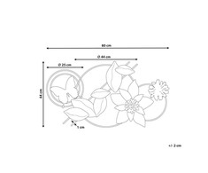 Beliani Dekoracja ścienna Kwiat THORIUM Metal Kolorowy 44 cm
