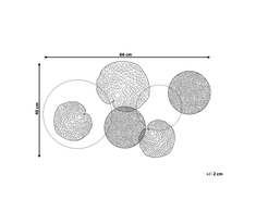 Beliani Sieninė dekoracija RHODIUM metalinė 40 cm spalvota