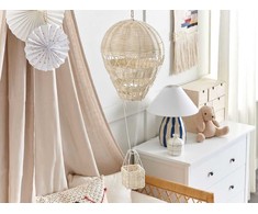 Beliani Dekoracja ścienna Balon BEMBA Rattan 60 cm Naturalny