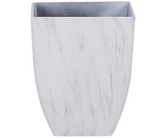 Beliani Gėlių vazonas MIRO 35 cm baltas marmuras