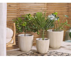Beliani Gėlių vazonas CHIOS 37 cm smėlio spalvos