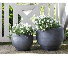 Beliani Gėlių vazonas ZAKROS 38 cm Pilkas
