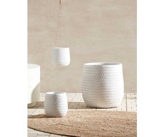 Beliani LIVADIA vazonas 39 cm, balkšvas