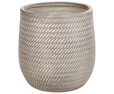 Beliani Gėlių vazonas LIVADIA 39 cm smėlio spalvos