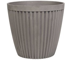 Beliani Gėlių vazonas POKA 44 cm pilkšvai smėlio spalvos