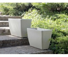 Beliani Gėlių vazonas BARIS 60 cm šviesiai smėlio spalvos