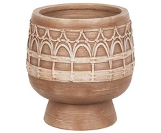 Beliani Doniczka CICUTA Ceramika 22 cm Jasnobrązowy