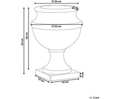 Beliani Vazonas DESKATI, 33 cm, smėlio spalvos