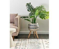 Beliani Doniczka na nóżkach ATHYRIUM 38 cm Kremas