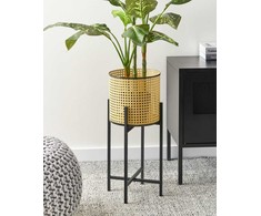 Beliani Doniczka na nóżkach FALLOPIA Metal 25 cm Kremas