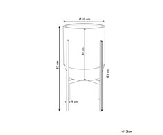 Beliani Gėlių stovas su kojelėmis HYBRIDUM metalinis 33 cm pilkas