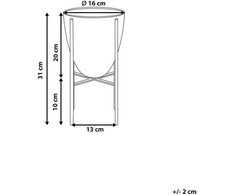 Beliani LEFKI vazonas ant kojelių 16 cm mėtų spalvos metalinis