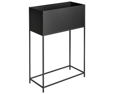Beliani Doniczka na nóżkach TAPIEN Metal 70 cm Juodas