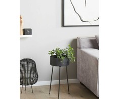 Beliani Gėlių stovas LEIKA 29 cm juodas metalinis