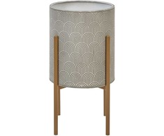 Beliani Doniczka na stojaku metalo sp. 31 x 31 x 58 cm pilka AUBRIETA