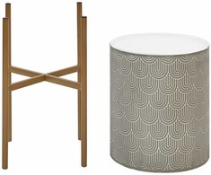 Beliani Doniczka na stojaku metalo sp. 31 x 31 x 58 cm pilka AUBRIETA