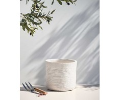 Gėlių vazonas Beliani 26 x 26 x 25 cm rusvai gelsvas SAMOS Lumarko!