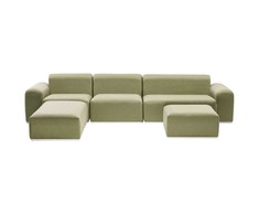 Lauko baldų komplektas Beliani Sodo sofa su otomane 7 asmenims BATTIFOLLO Alyvinė modulinė