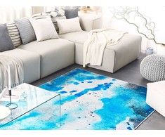 Beliani kilimas 140 x 200 cm melsvai pilka BOZAT