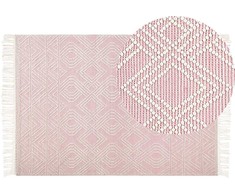 Beliani Kilimas ADANA pastelinė rožinė 160 x 230 cm vilna
