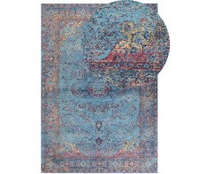Beliani Kilimas KANSU mėlynas 160 x 230 cm medvilninis