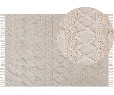 Beliani Kilimas DIDIM smėlio spalvos 160 x 230 cm medvilninis